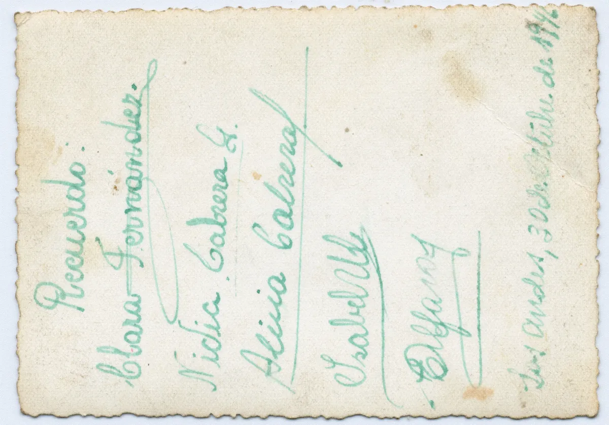 Reverso foto: DIG-0200 — Los Andes — 1946 | Chile de Ayer
