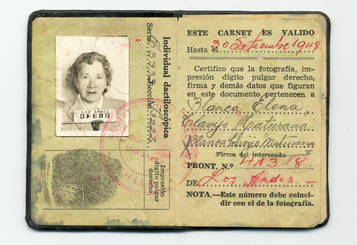Cedula de identidad — Los Andes — 1940 | Chile de Ayer