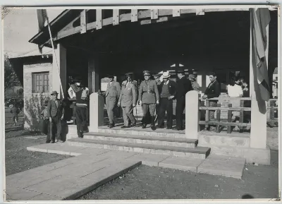 Autoridades en inauguración del complejo de Hacienda San Vicente — Calle Larga — 1953 | Chile de Ayer