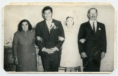 Matrimonio Salinas Santibañez — Calle Larga — 1963 | Chile de Ayer