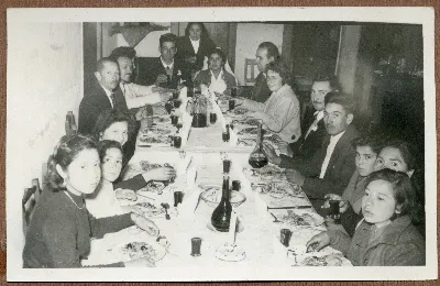 Comensales en fiesta de matrimonio — Calle Larga — 1960 | Chile de Ayer