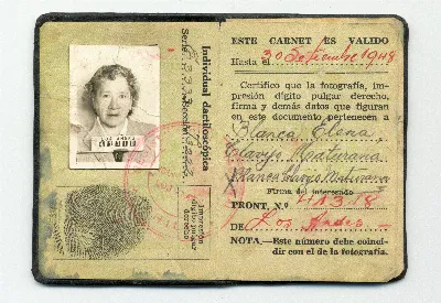 Cedula de identidad — Los Andes — 1940 | Chile de Ayer