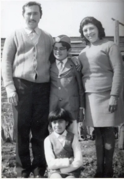 Familia con cinco integrantes, Calle Larga — Calle Larga — aprox. 1960 | Chile de Ayer