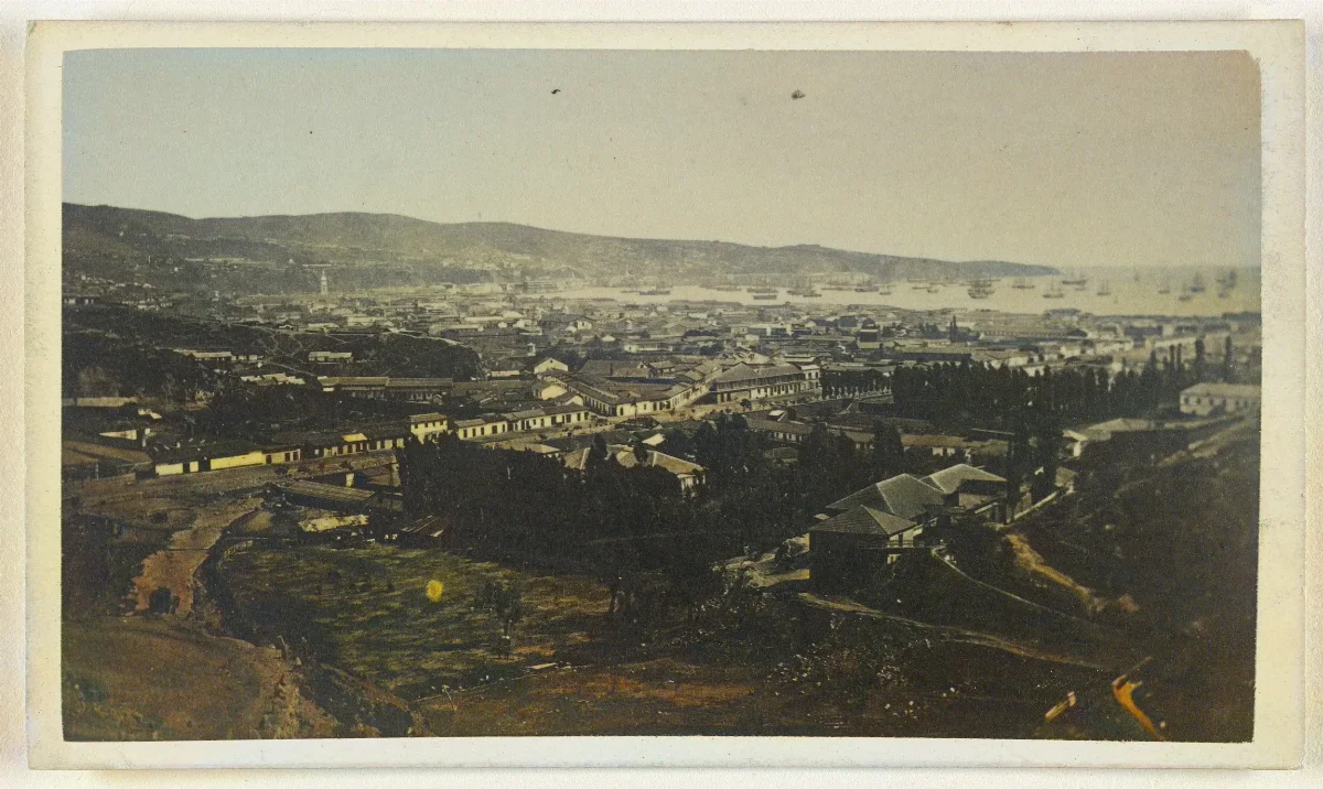 Vista general de Valparaíso, 1860 — 1860 | Chile de Ayer