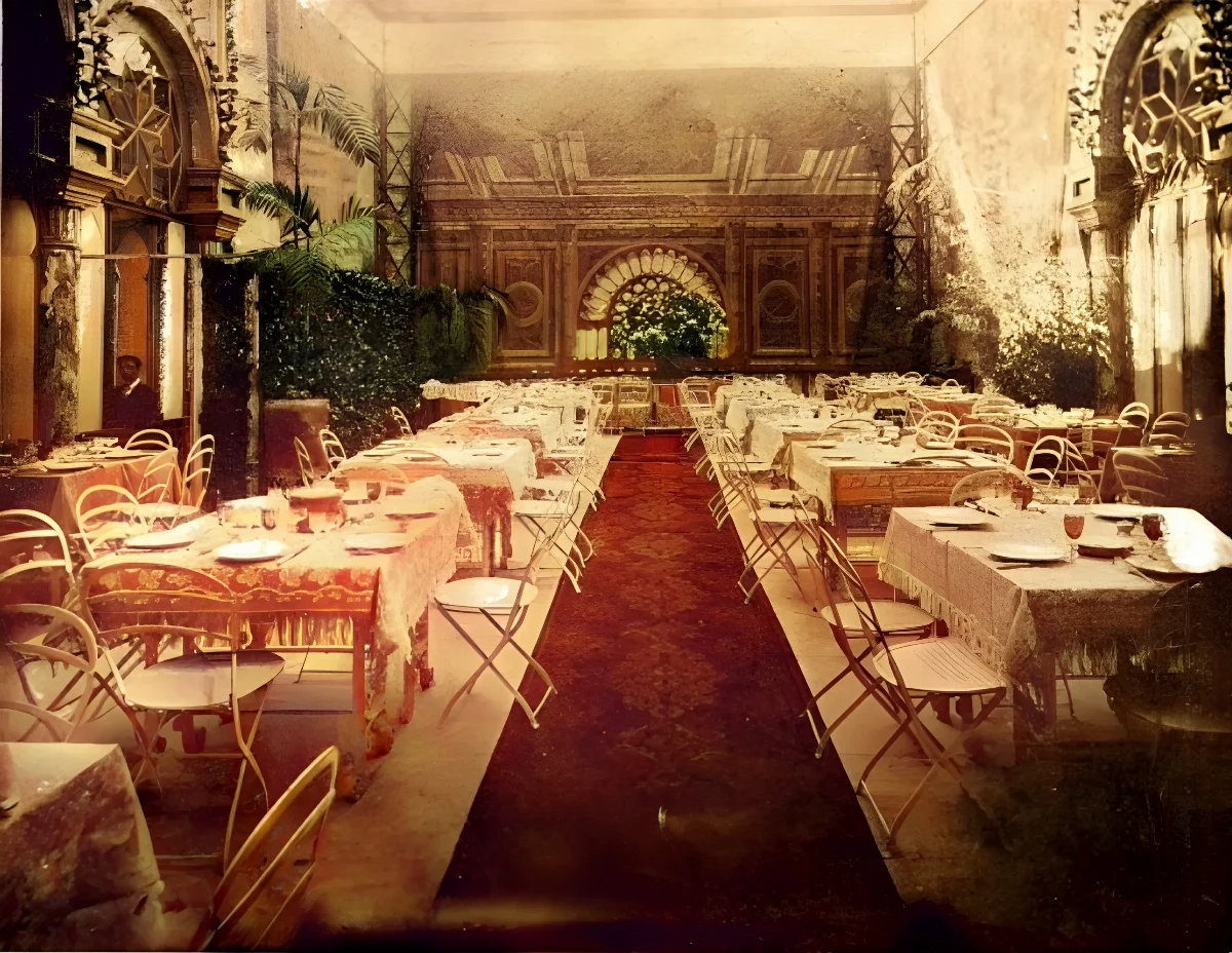 Comedor construido para la fiesta Concha Cazzotte en 1912 — 1912 | Chile de Ayer