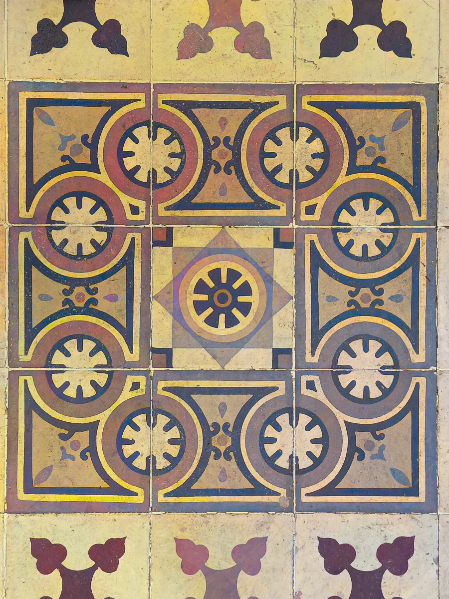 Detalle de las baldosas del Cerro Santa Lucía — aprox. 1880–1930 | Chile de Ayer