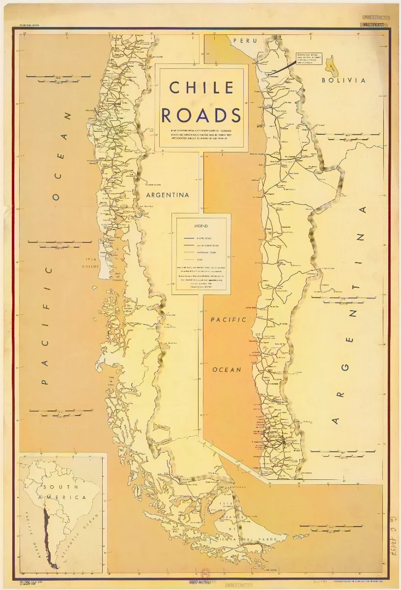 Chili Roads. 150 kms — 1945 | Chile de Ayer