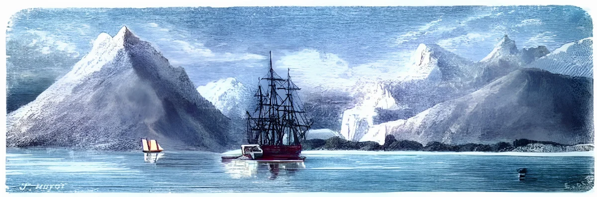 Entrada de la Bahía Fortescue — aprox. 1861 | Chile de Ayer