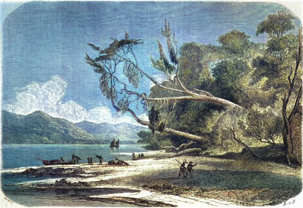 Playa del Puerto San Nicolás — aprox. 1861 | Chile de Ayer
