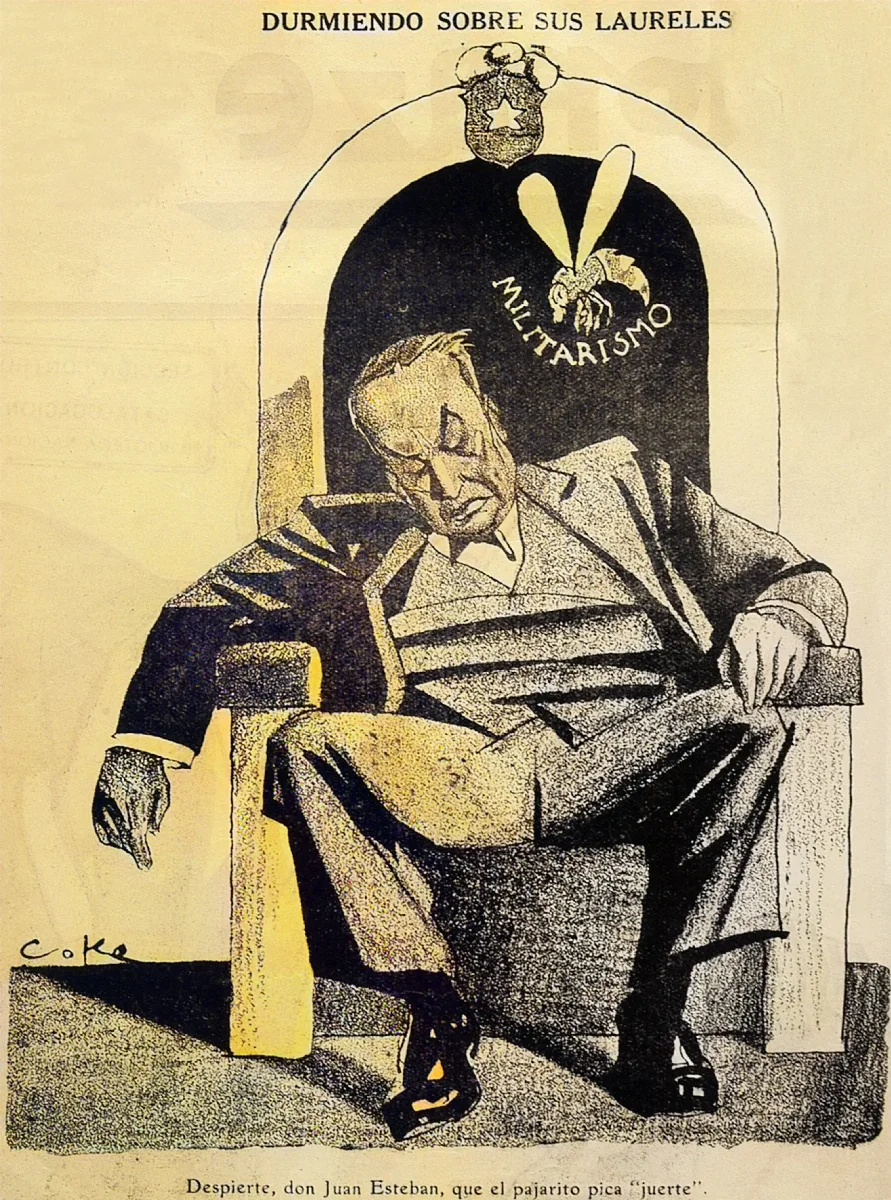 Topaze - Pdte. Montero durmiendo sobre sus laureles — 1931 | Chile de Ayer