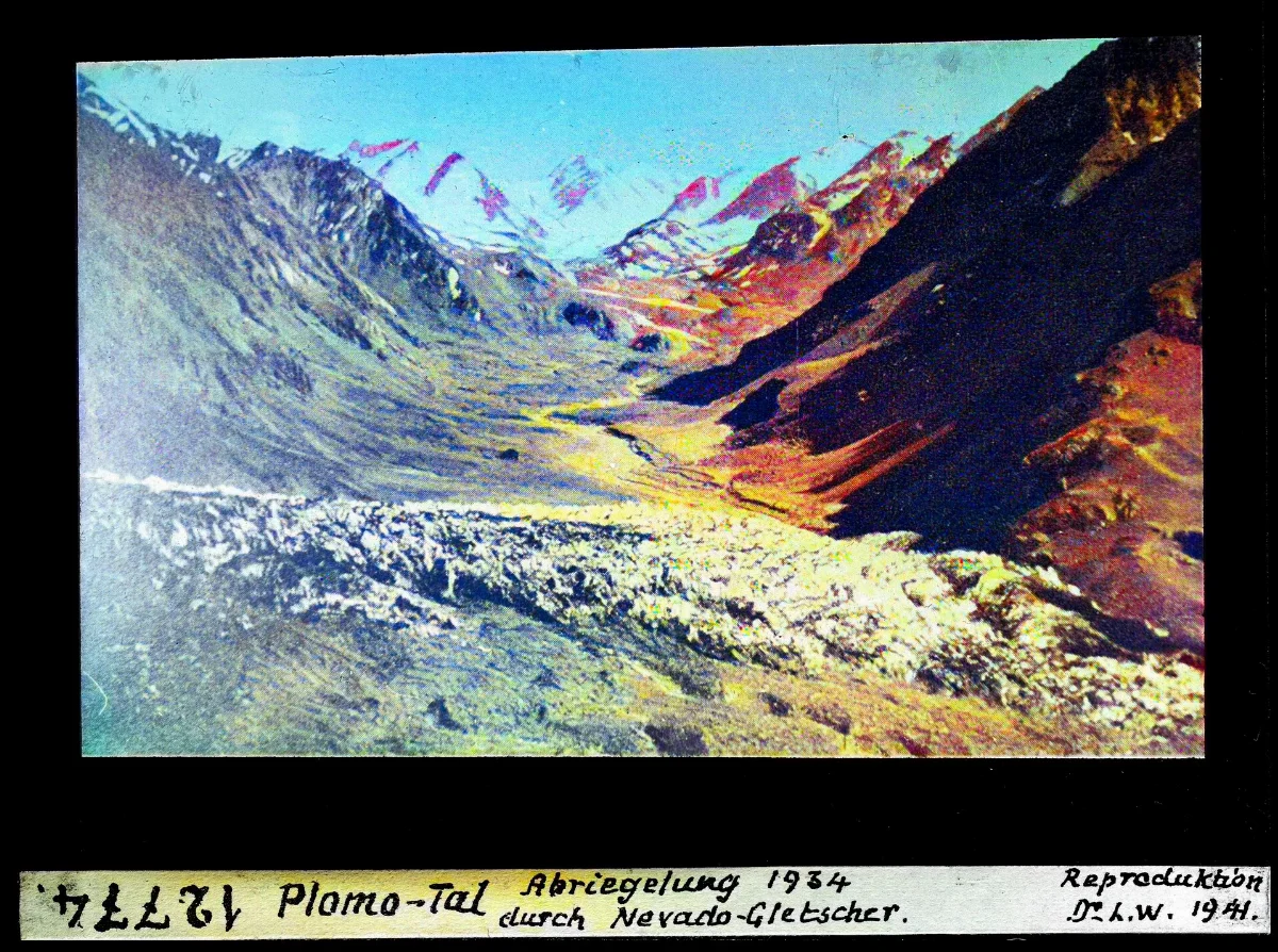 Plomo-Tal, Abriegelung 1934 durch Nevado-Gletscher — 1941 | Chile de Ayer