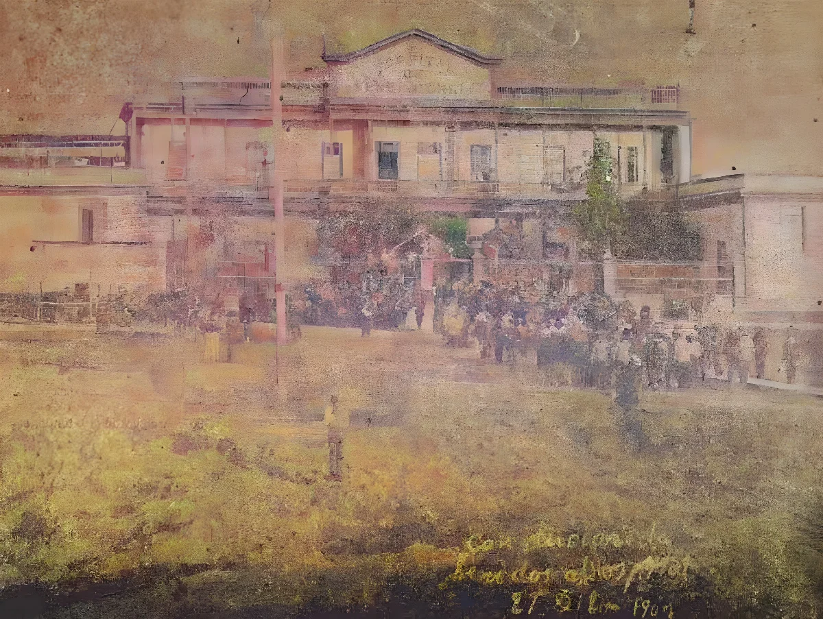 Conducción de heridos al Hospital (1907) — 1907 | Chile de Ayer
