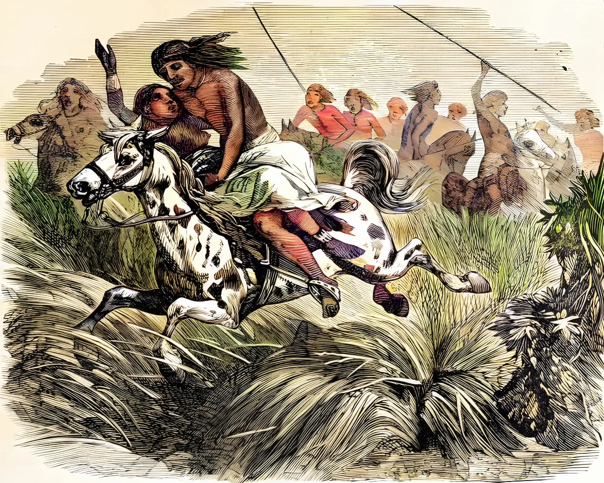 Araucanian marriage — Temuco — 1871 | Chile de Ayer