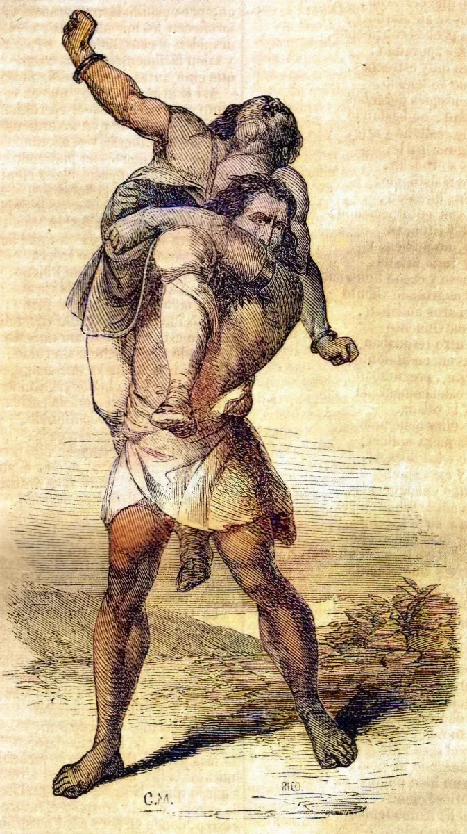 Lucha entre Rengo y Cayeguan — Temuco — 1884 | Chile de Ayer