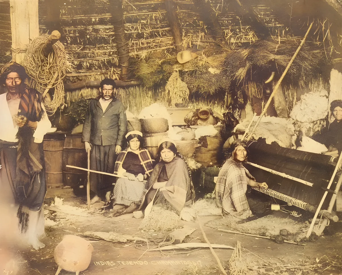 Obder Heffer Bissett. Interior de ruca Mapuche — Temuco — 1895 | Chile de Ayer