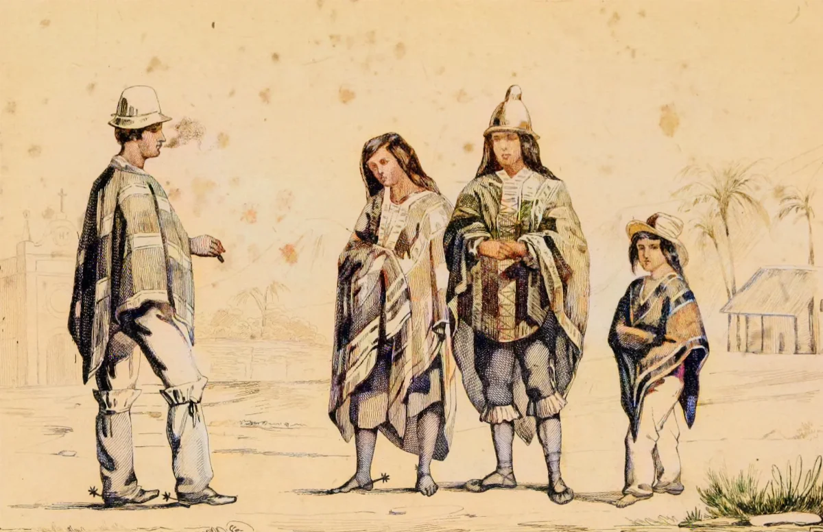 Trages del Pueblo Chileno — Temuco — 1839 | Chile de Ayer