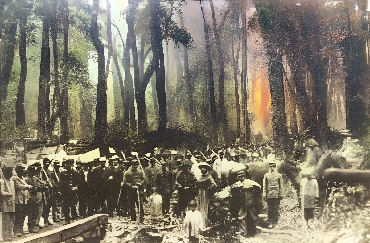 Tropas de Cornelio Saavedra en la Araucanía — Temuco — 1850 | Chile de Ayer
