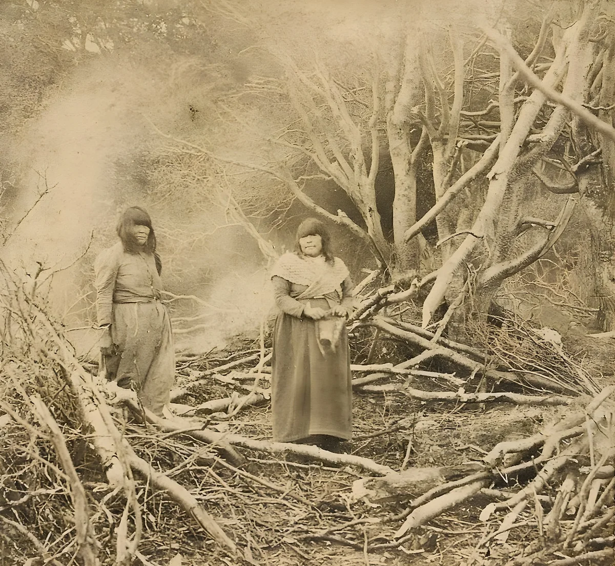 Archivo General de la Nación Argentina sin fecha Tierra del Fuego, mujeres onas — Tierra del Fuego — 1890 | Chile de Ayer