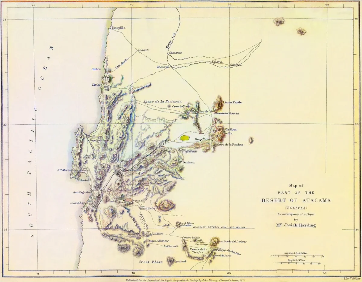 Map Antofagasta Region 1877 — Antofagasta — 1877 | Chile de Ayer