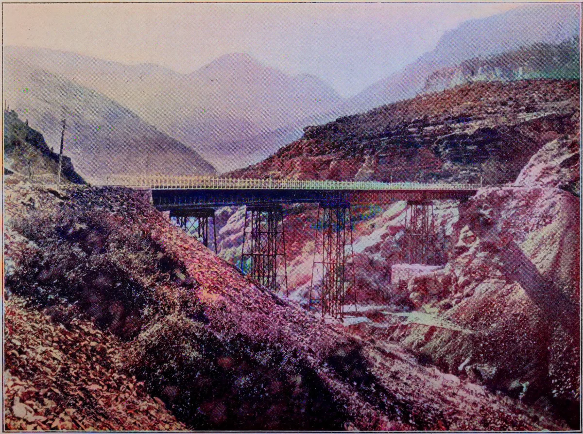 A history of Chile - Railroad Bridge Between Santiago and Valpariso — Municipalidad de Valparaíso — 1893 | Chile de Ayer