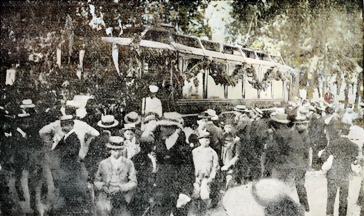 Inauguracion FFCC Electrico San Bernardo febrero 1908 — Santiago — 1908 | Chile de Ayer