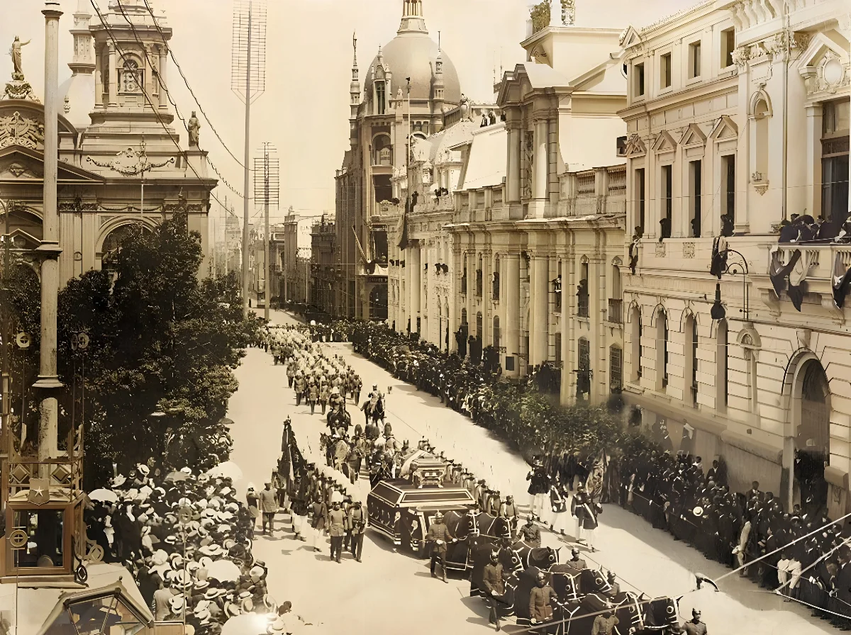 Cortejo fúnebre de Pedro Montt, 1911 — aprox. 1911 | Chile de Ayer