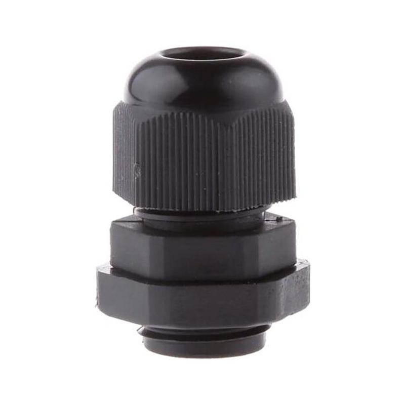 Prensaestopa PG-7 de nylon negro IP68 con tuerca — foto 1