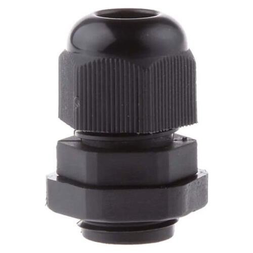 Prensaestopa PG-7 de nylon negro IP68 con tuerca