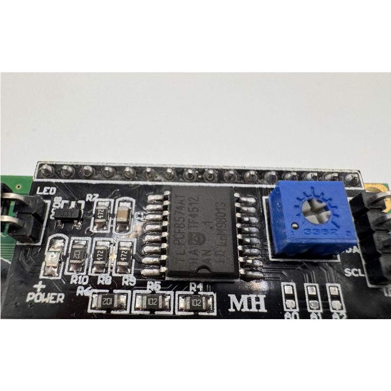 Pantalla LCD 1602 con módulo I2C soldado, luz verde — foto 4
